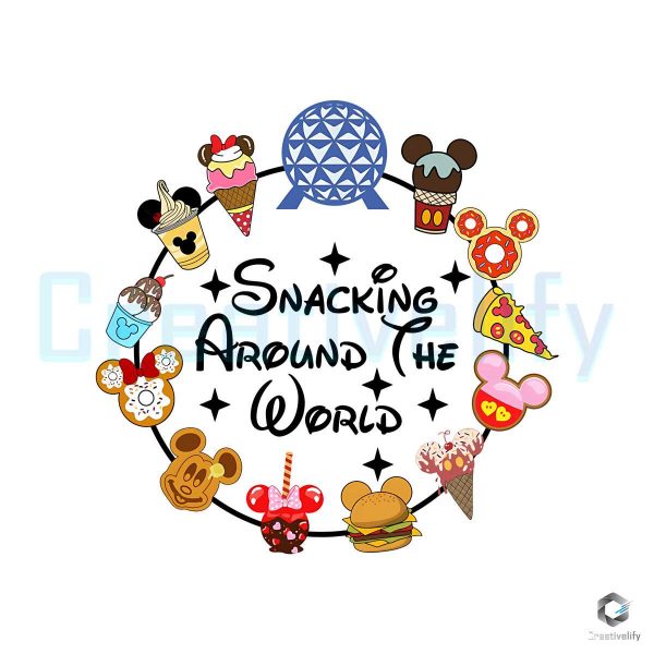 Snacking Around Disney World Vacation PNG