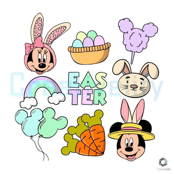 Happy Disney Easter Characters Bunny SVG File