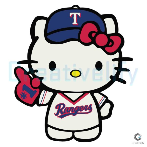 Hello Kitty Texas Rangers Baseball SVG File