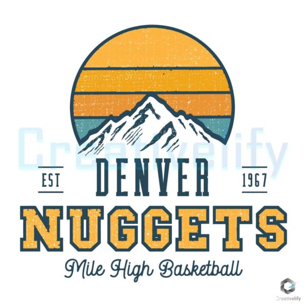 Denver Nuggets Mile High Basketball SVG File