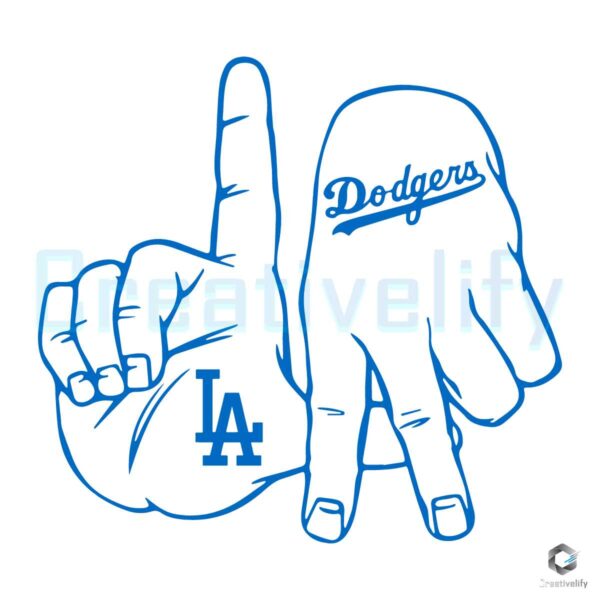 Dodger Hands Los Angeles Baseball SVG