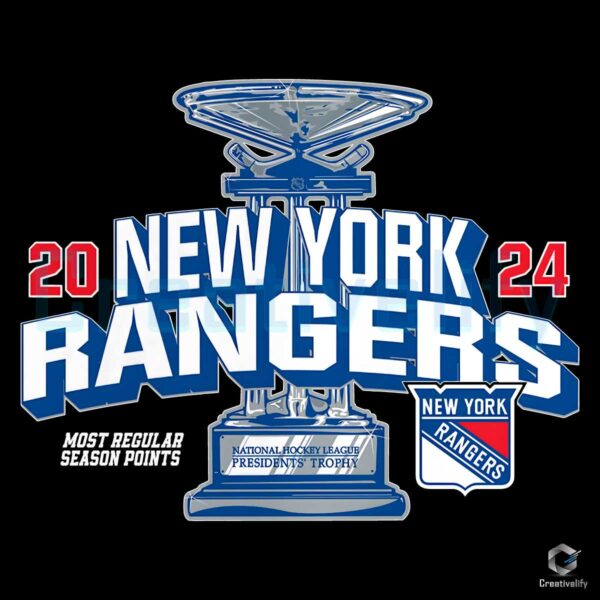 New York Rangers 2024 Presidents Trophy PNG