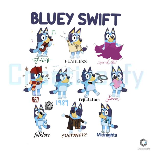 Dog Bluey Swift Taylor Album Name PNG File