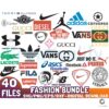 40 Files Fahshion Logo Brand SVG Bundle