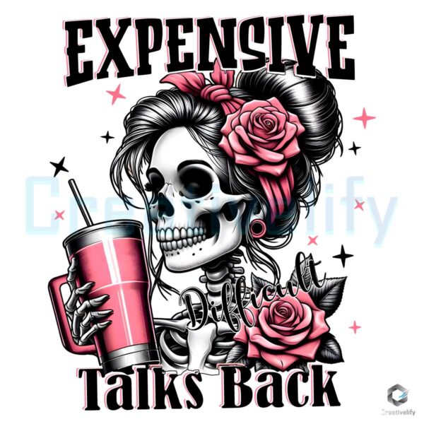 Boujee Expensive Talks Back Coffee Mom PNG