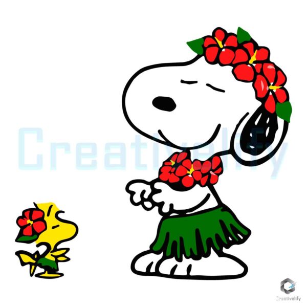 Snoopy Woodstock Dancing Cartoon SVG File