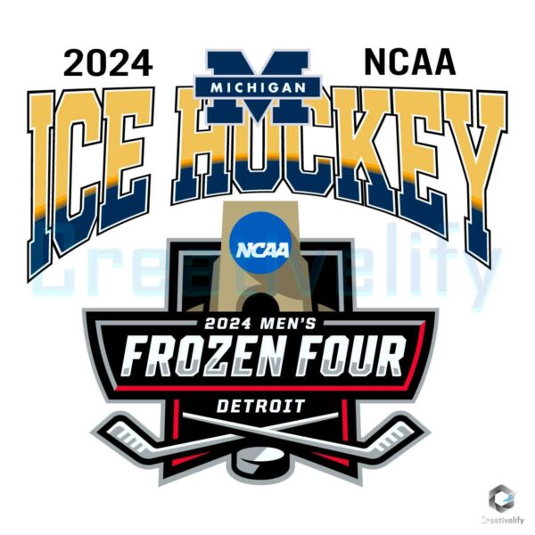 Michigan Wolverines Ice Hockey Frozen Four SVG