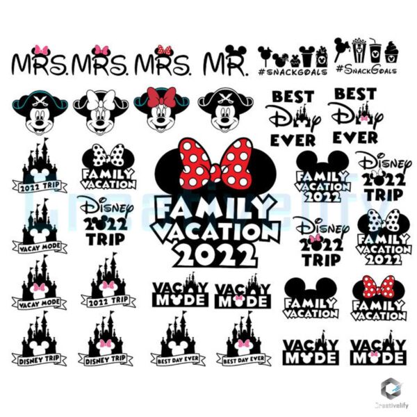Free Disney Family Vacation SVG File Bundle