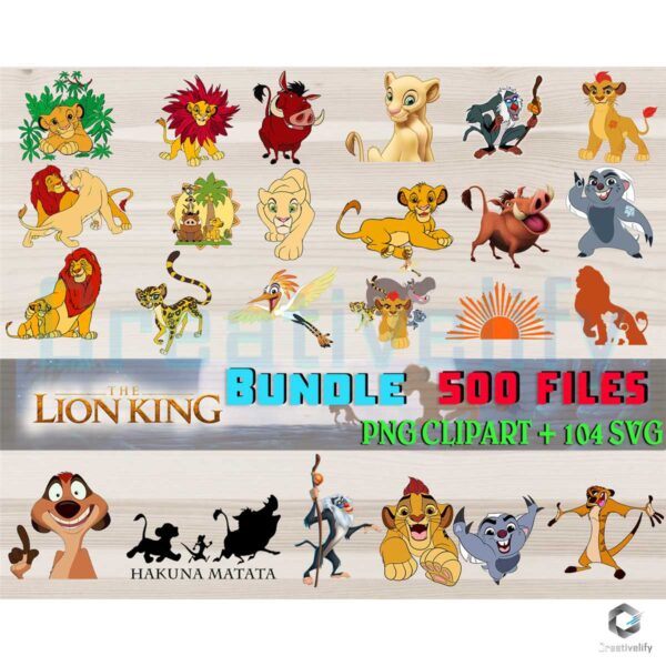 500 Files Disney Movie Lion King Bundle SVG