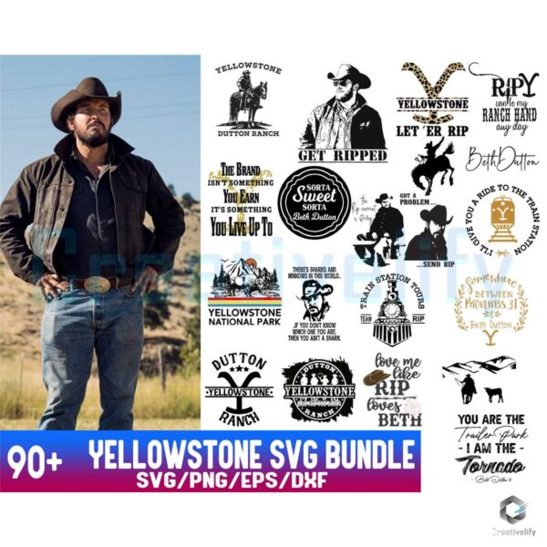 90 Files Yellowstone SVG Bundle