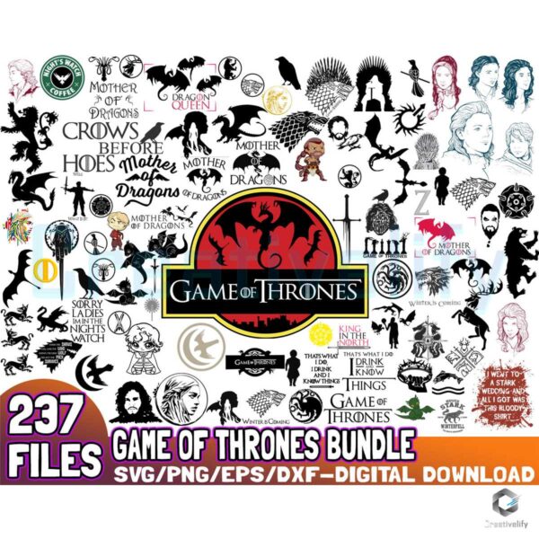 237 Files Game Of Thrones SVG Bundle