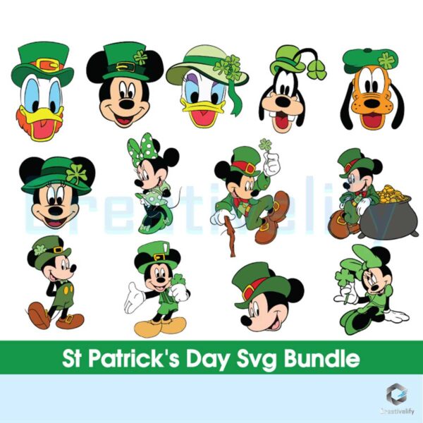 Free St Patricks Mickey Mouse SVG File Bundle