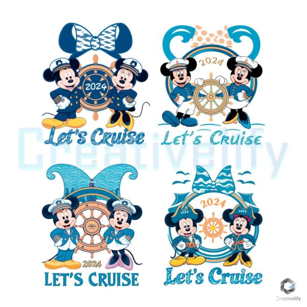 Disney Mickey Minnie Lets Cruise 2024 PNG Bundle
