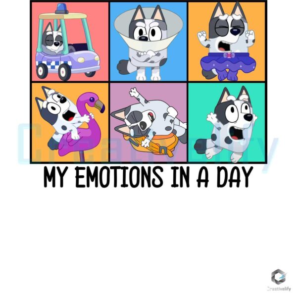 Muffin My Emotions In A Day Bluey Cartoon PNG