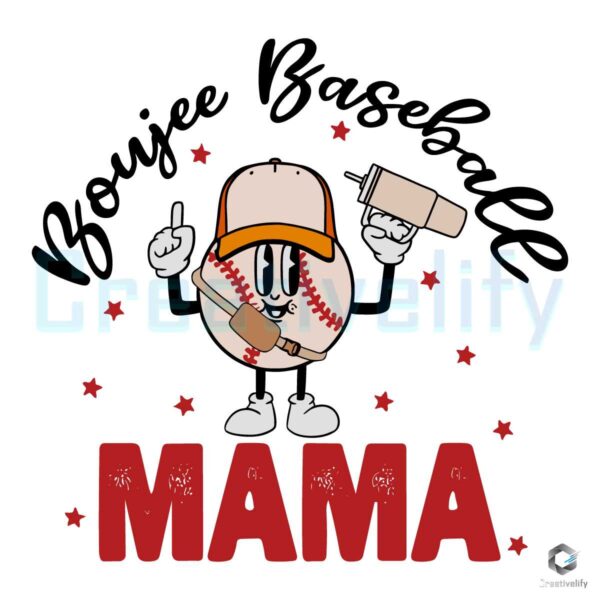 Groovy Boujee Mama Baseball SVG File