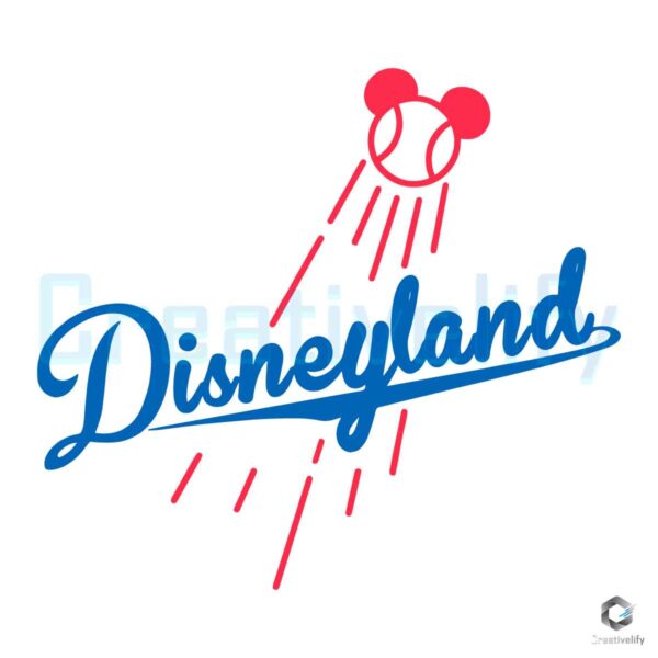 Disneyland LA Dodgers Mickey Baseball SVG