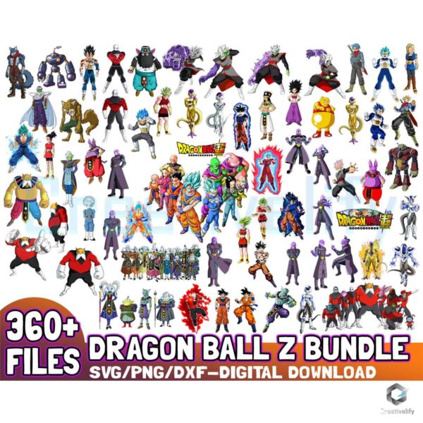 360 Files Dragon Ball Z Anime SVG Bundle