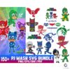 150 Files PJ Mask SVG Bundle Digital