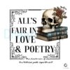 Alls Fair In Love And Poetry Skull Taylor PNG