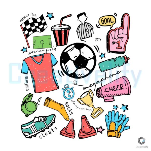 Mama Soccer Doodles Referee Flag SVG File