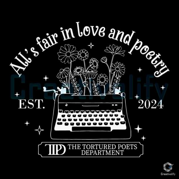 Alls Fair In Love And Poetry Est 2024 SVG File