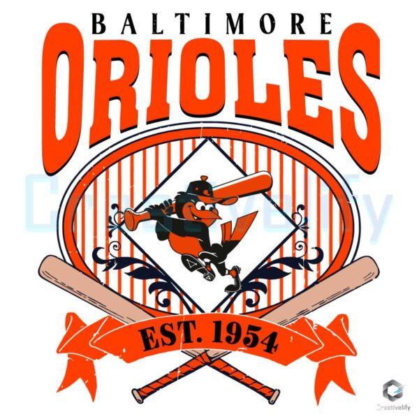 Baltimore Orioles Est 1954 Vintage SVG File