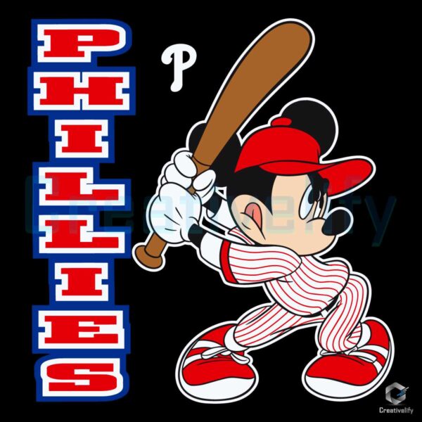 Mickey Mouse Philadelphia Phillies Baseball SVG