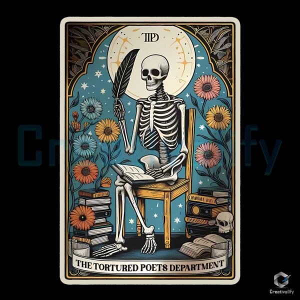 The Tortured Poets Skeleton Tarot Card PNG File