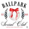Ballpark Social Club Est 1846 Baseball PNG