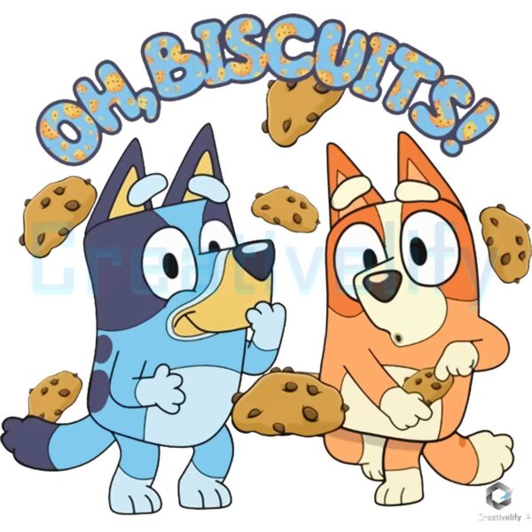 Oh Biscuits Bluey Bingo Cartoon PNG File