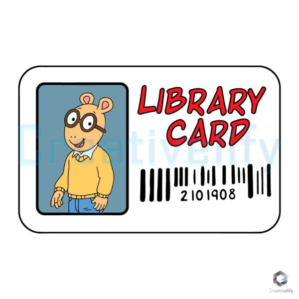 Free Library Card 1 Arthur SVG File Download