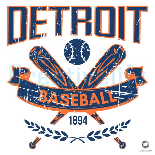 Detroit Baseball MLB 1894 Vintage SVG