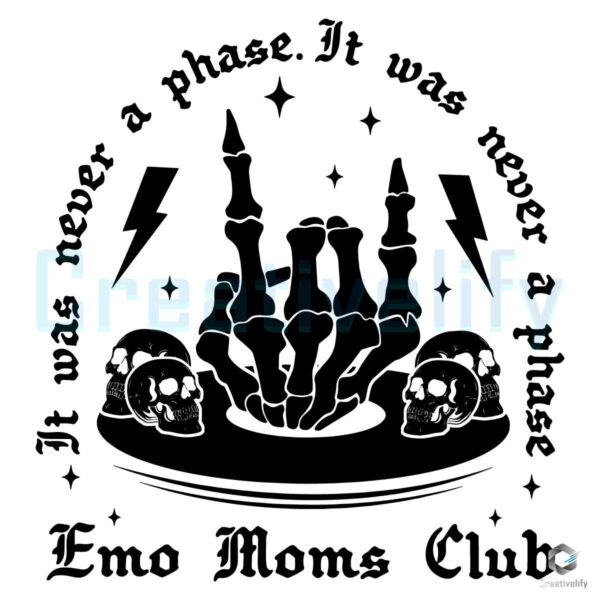 Emo Moms Club Skeleton Hand SVG File