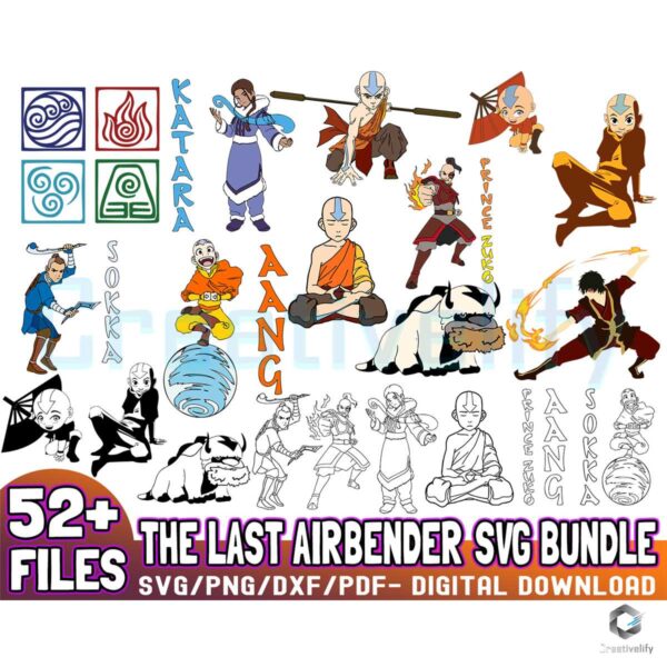 The Last Airbender Cartoon SVG File Bundle