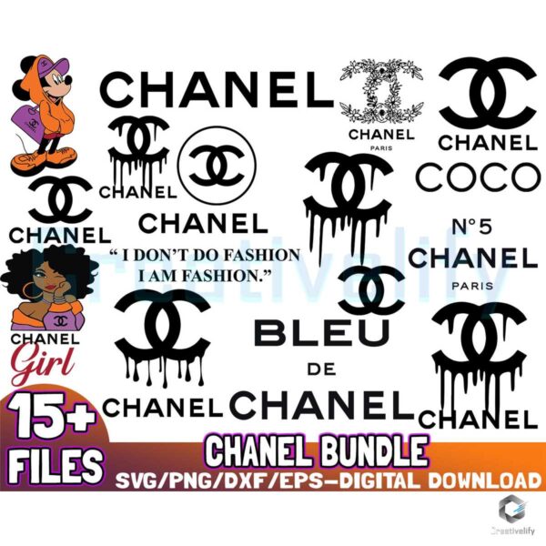 15 Files Chanel Logo Bundle SVG