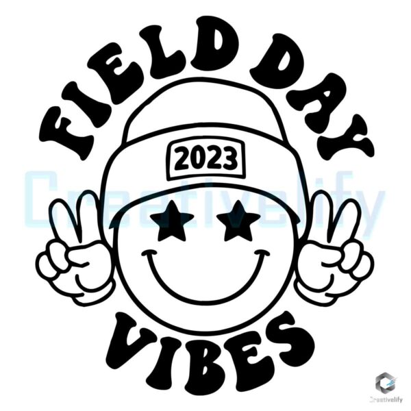 Field Day Vibes 2023 Smiley Face PNG File