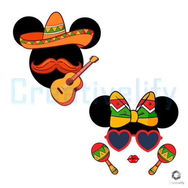 Mexican Mickey Minnie Cinco De Mayo SVG