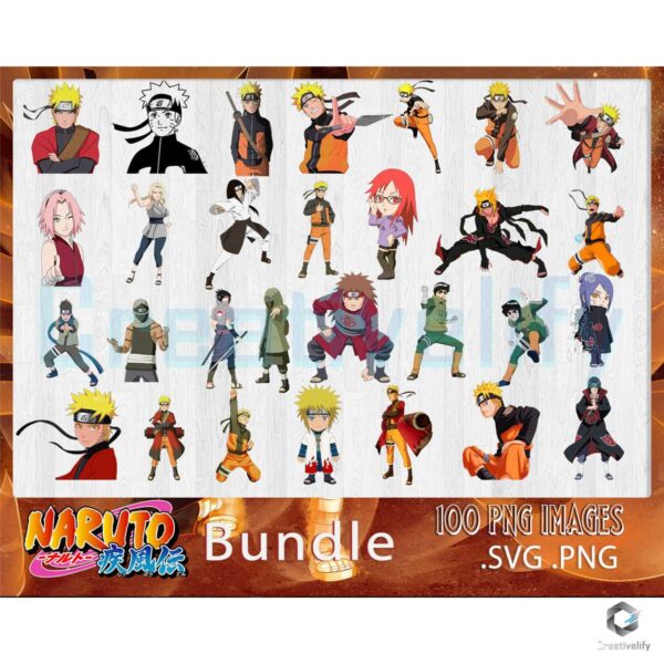 100 Files Naruto Ninja Anime SVG Bundle