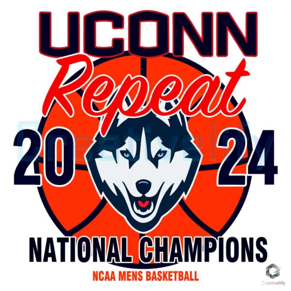 UConn Huskies Repeat 2024 Champions SVG