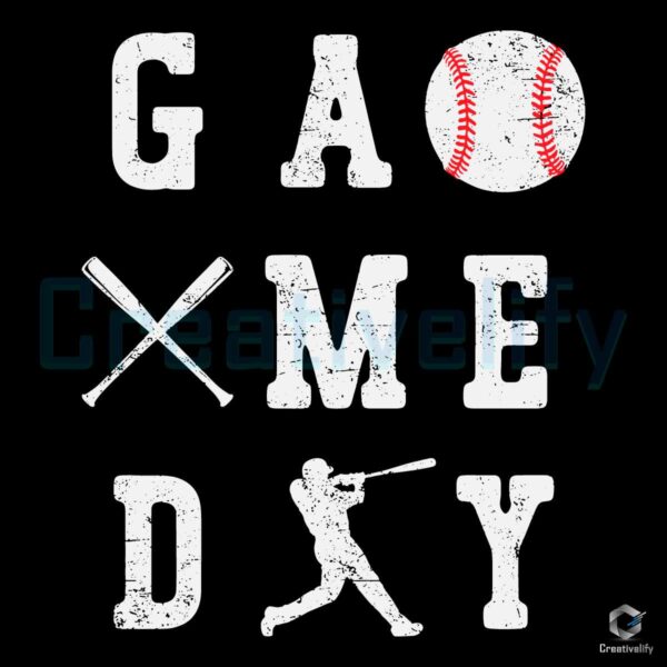 Game Day Baseball Vibes SVG File Download