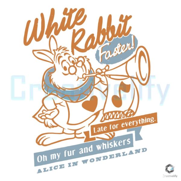 Alice In Wonderland White Rabbit Faster SVG
