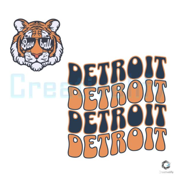 Detroit Baseball Tiger Logo MLB Team SVG File