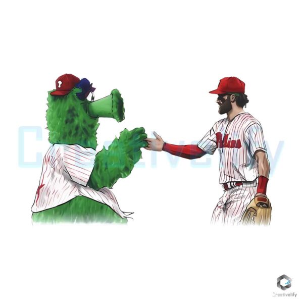Phillie Phanatic With Philadelphia Player PNG