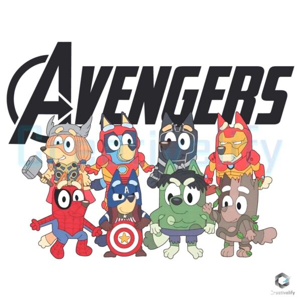 Bluey Avengers Superheroes Characters PNG