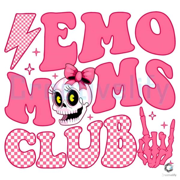 Emo Moms Club Skull Mama PNG File