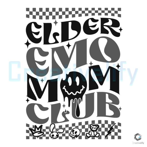 Checkered Elder Emo Mom Club SVG File