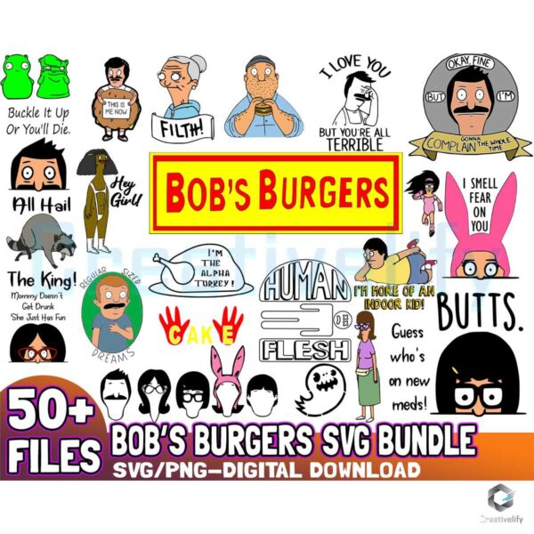 50 Files Bobs Burgers SVG Bundle