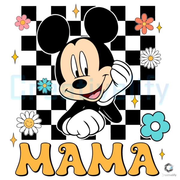 Mama Mickey Mouse Checkered SVG File