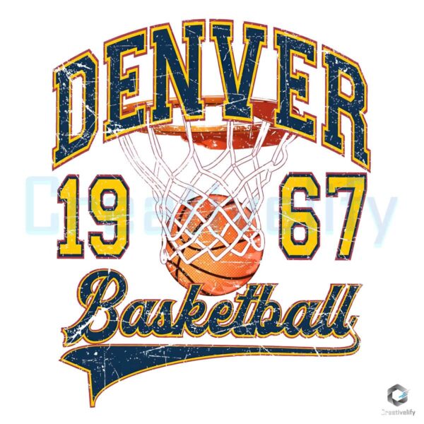 Denver Nuggets Basketball 1967 Vintage PNG
