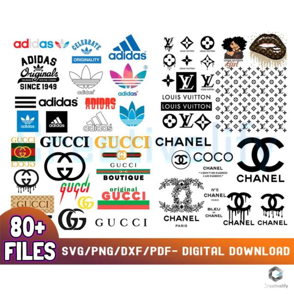 80 Files Fashion Brand Bundle SVG Design